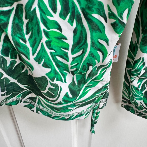 Swimzip 3T Girl Green Leaf Tropical Print Long Sleeve Swim Rashguard Bathingsuit - Picture 3 of 6